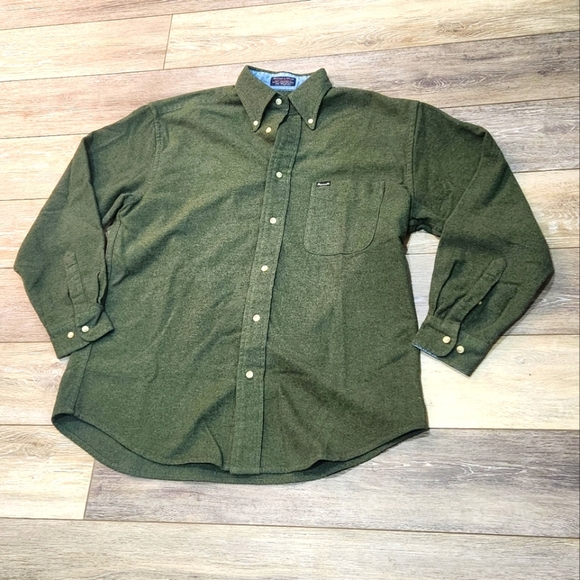 Faconnable Forest Green Casual Button Down Shirt Size Medium - Picture 1 of 6
